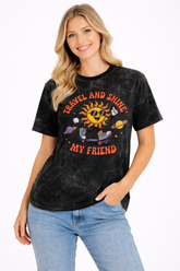 Travel & Shine - Acid Washed Tee