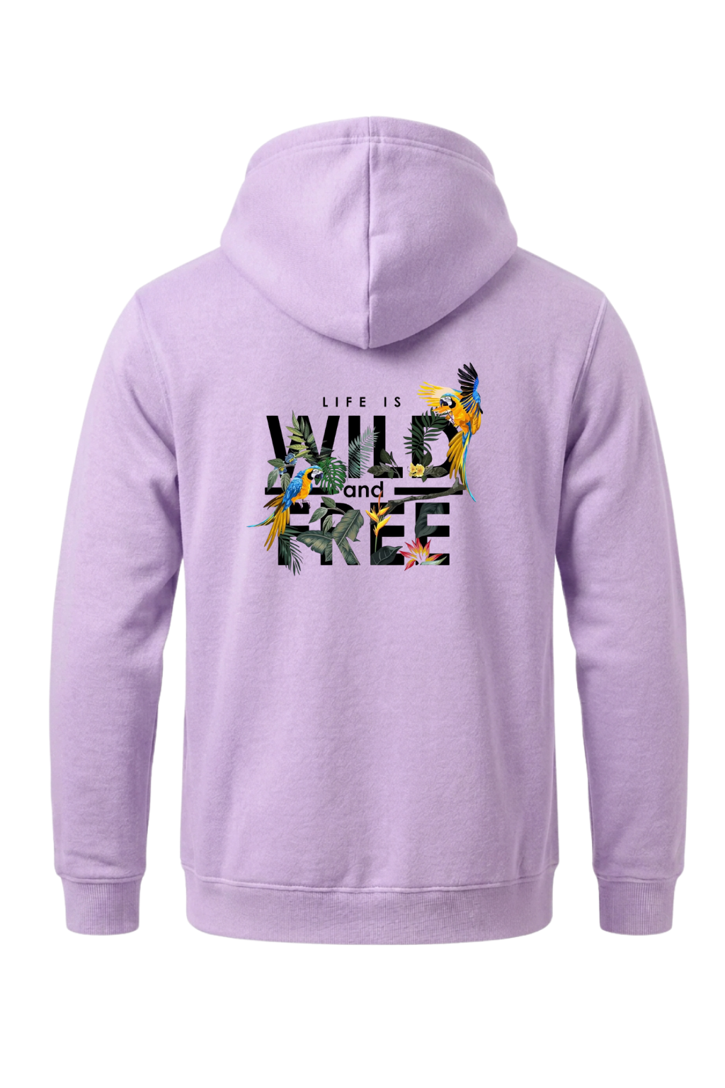 Unisex oversized cotton hoodie in Unisex oversized cotton hoodie in Lavender with Wild & Free design print