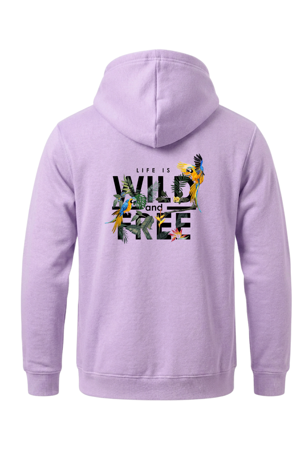 Unisex oversized cotton hoodie in Unisex oversized cotton hoodie in Lavender with Wild & Free design print