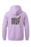 Unisex oversized cotton hoodie in Unisex oversized cotton hoodie in Lavender with Wild & Free design print