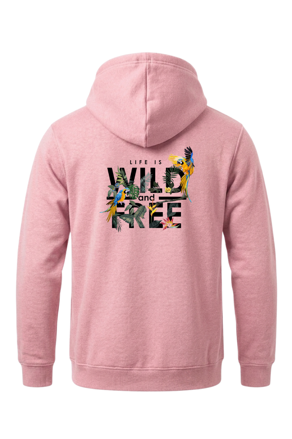 Unisex oversized cotton hoodie in Lavender with Wild &  Free design print