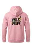 Unisex oversized cotton hoodie in Lavender with Wild &  Free design print
