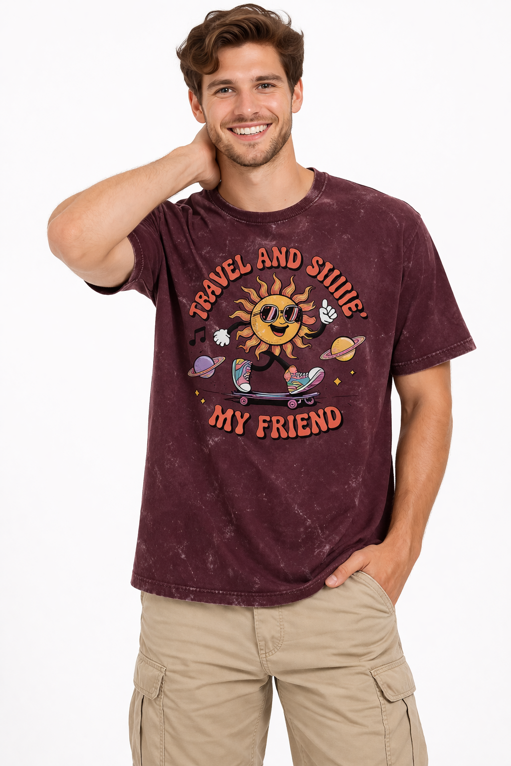 Travel & Shine - Acid Washed Tee