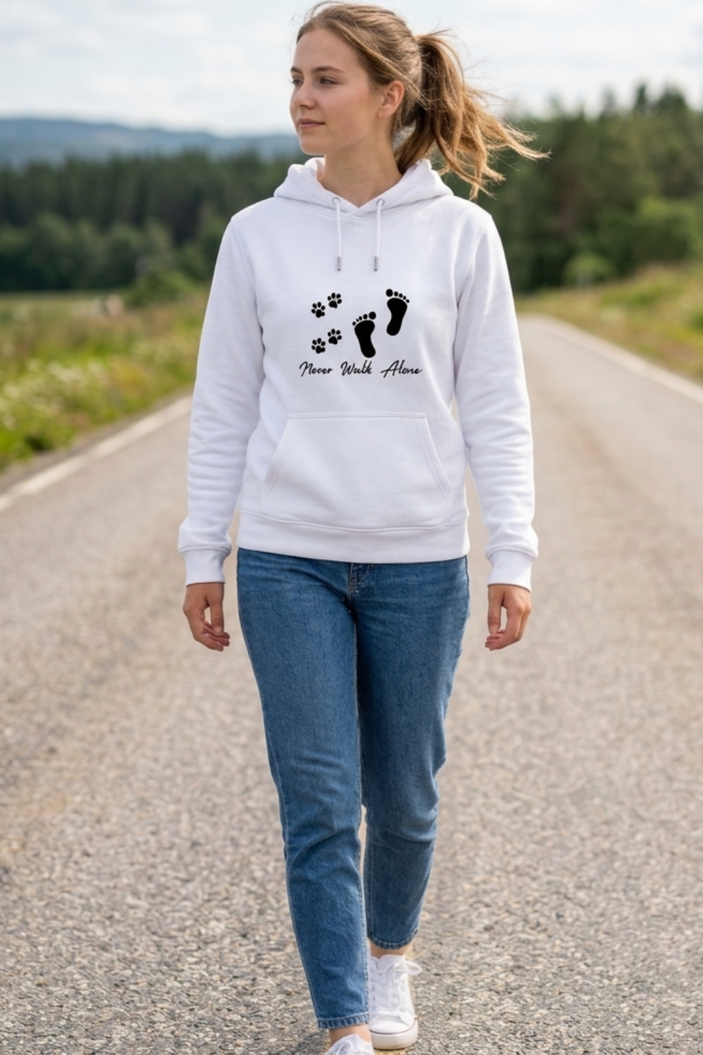 Never Alone Unisex Oversized Hoodie